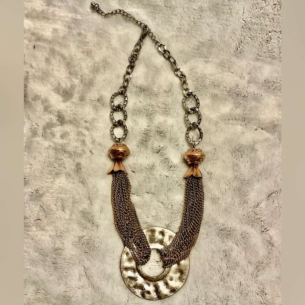 Elegant Silver and Gold Chain Necklace